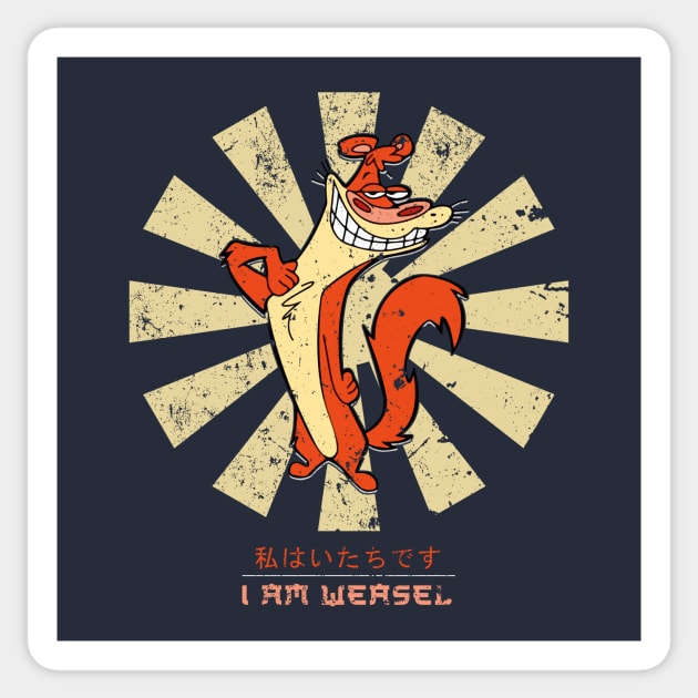 I Am Weasel Retro Japanese Sticker by Nova5